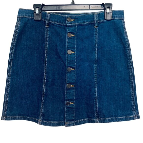 GAP Women’s Skirt Blue Jean Mini Dark Wash Sz 27” Boho Indie Sleaze Grunge Y2k - Picture 3 of 12